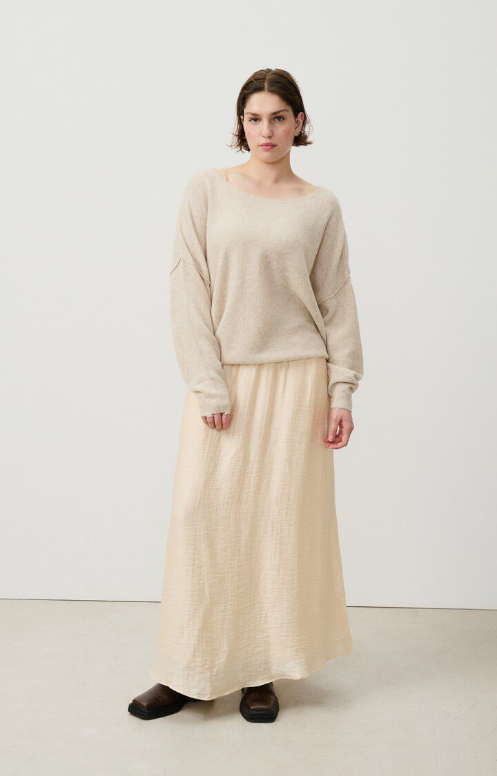 American Vintage Pull Femme Damsville - SABLE CHINE 42 Manches Longues Beige - E25
