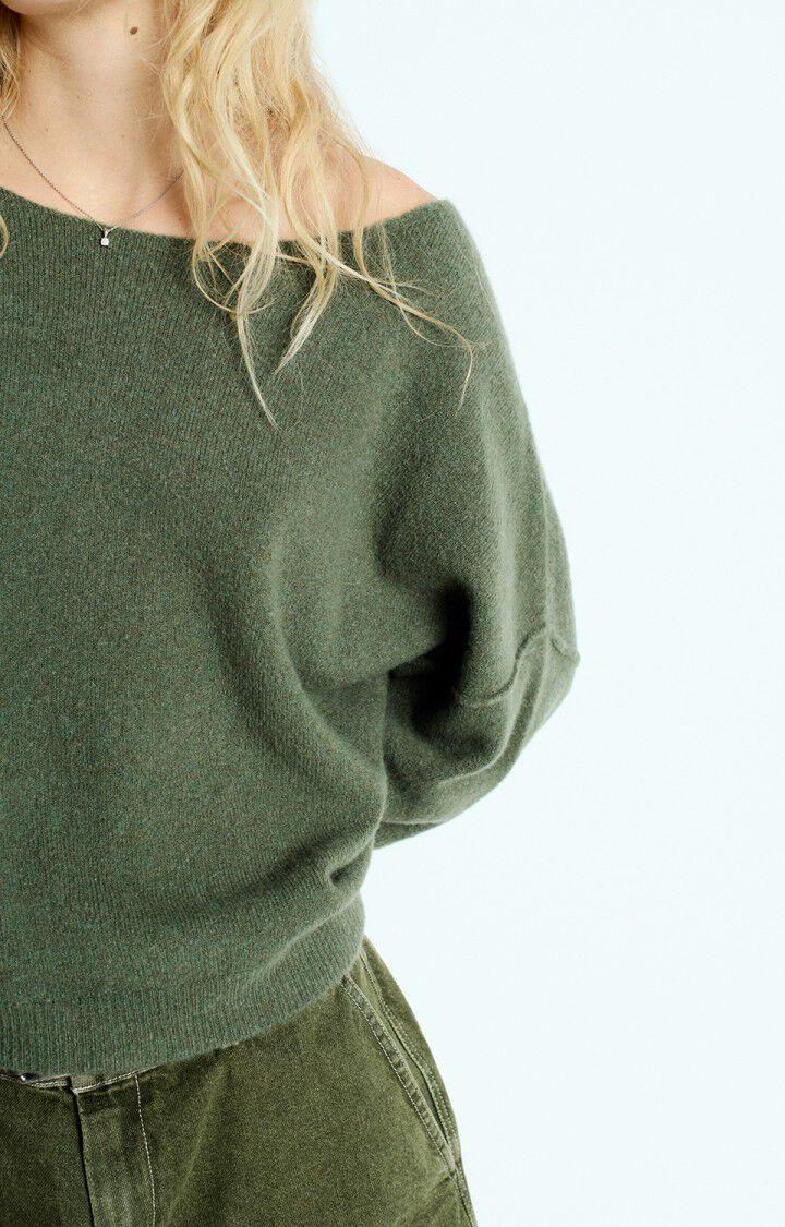 American Vintage Pull Femme Damsville - TORTUE CHINE 42 Manches Longues Vert - E25