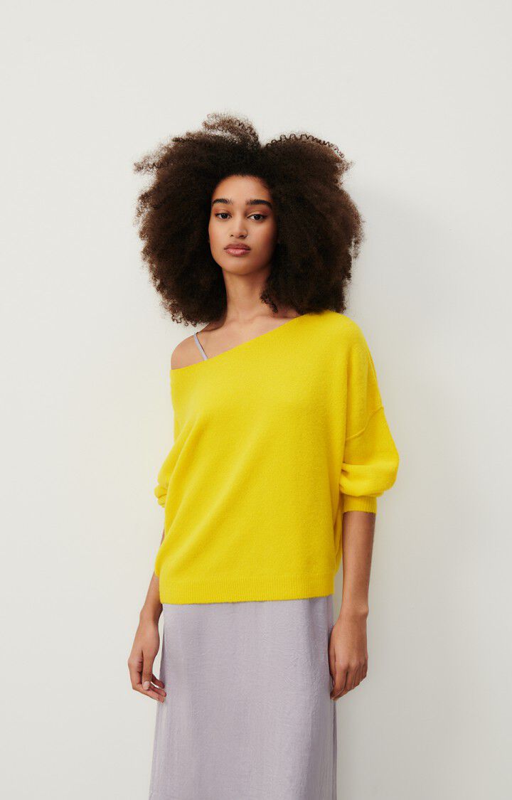 american vintage Pull femme Damsville - TOURNESOL 42 Manches longues Jaune - E24