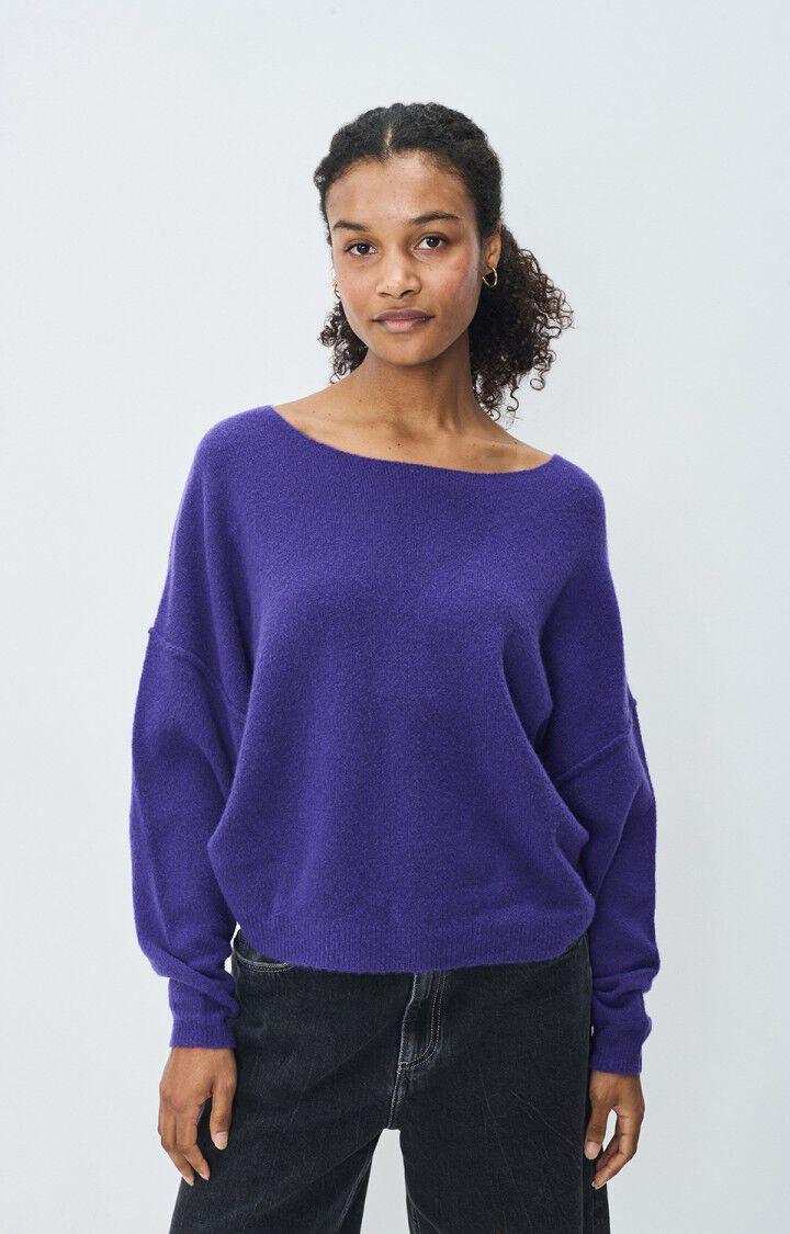 american vintage Pull femme Damsville - VIOLET CHINE 42 Manches longues Violet - E25