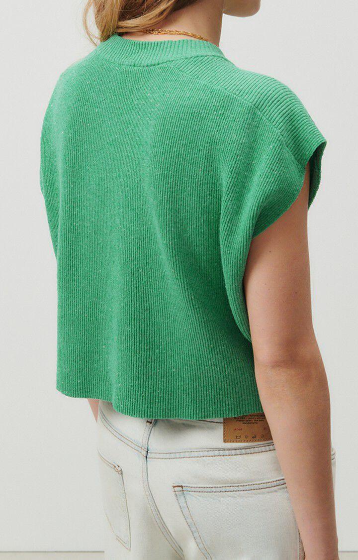 American Vintage Pull Femme Dozborow - NENUPHAR CHINE 4 Manches Courtes Vert - E23