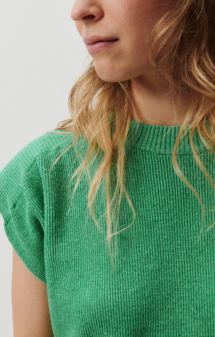 American Vintage Pull Femme Dozborow - NENUPHAR CHINE 4 Manches Courtes Vert - E23