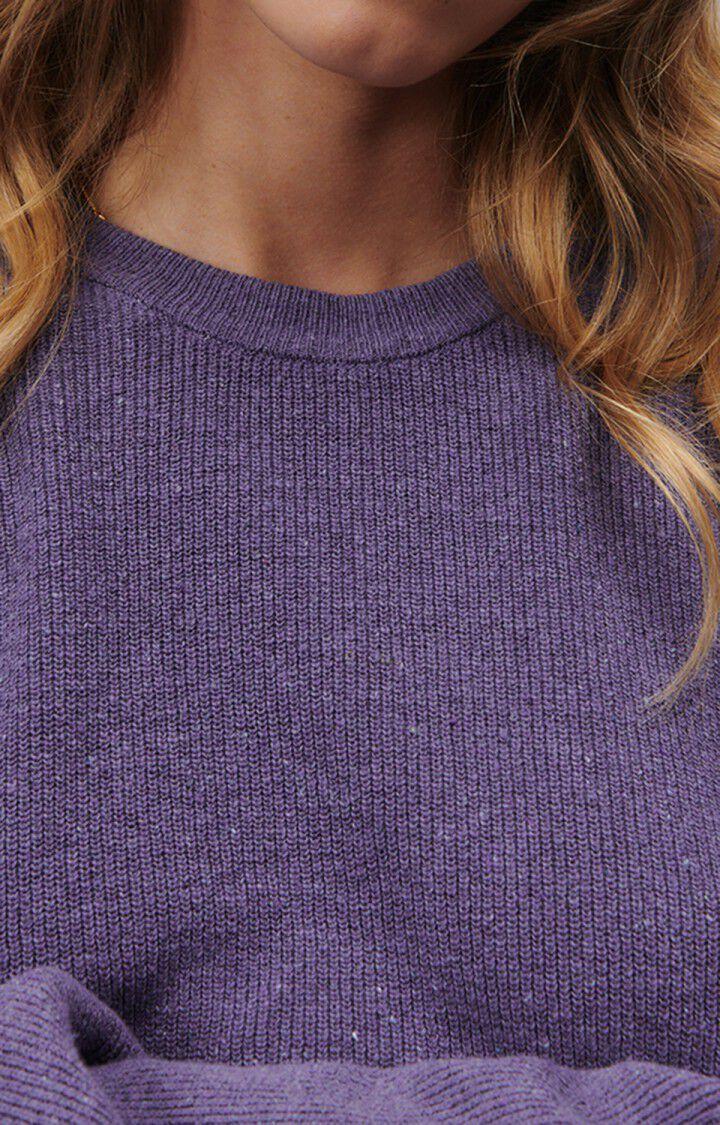 American Vintage Pull Femme Dozborow - VIOLET CHINE 50 Manches Longues Violet - E23
