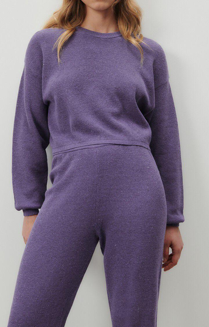american vintage Pull femme Dozborow - VIOLET CHINE 50 Manches longues Violet - E23