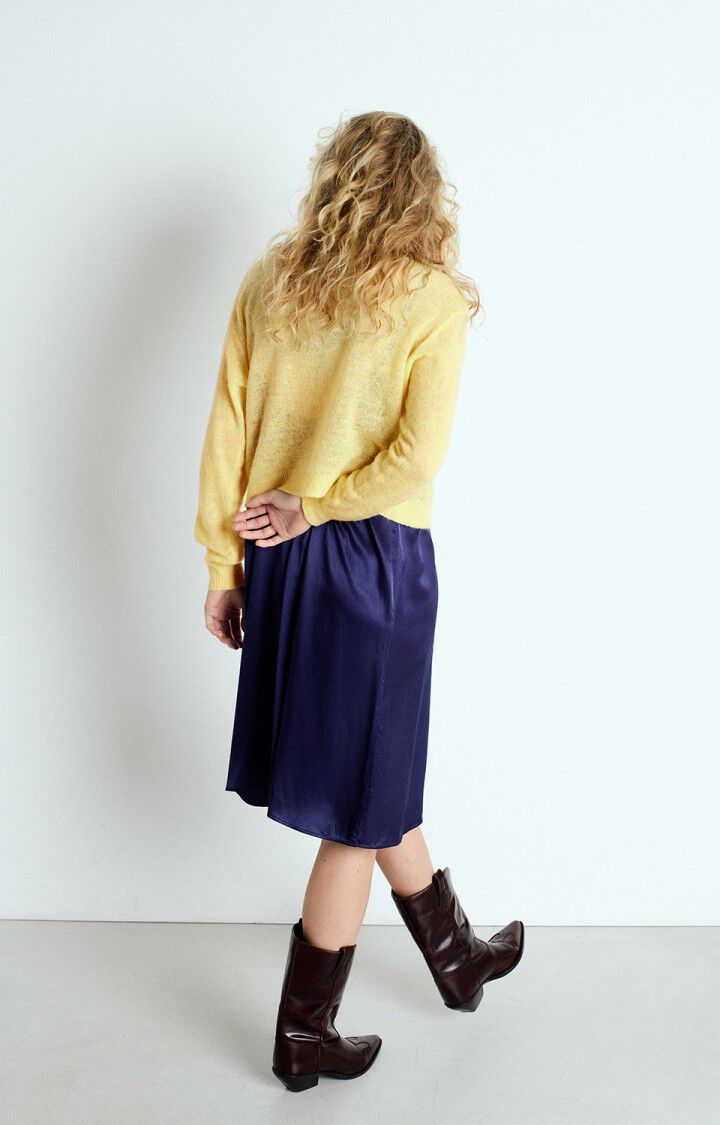 American Vintage Pull Femme Dumy - COQUILLE CHINE 52 Manches Longues Jaune - E25
