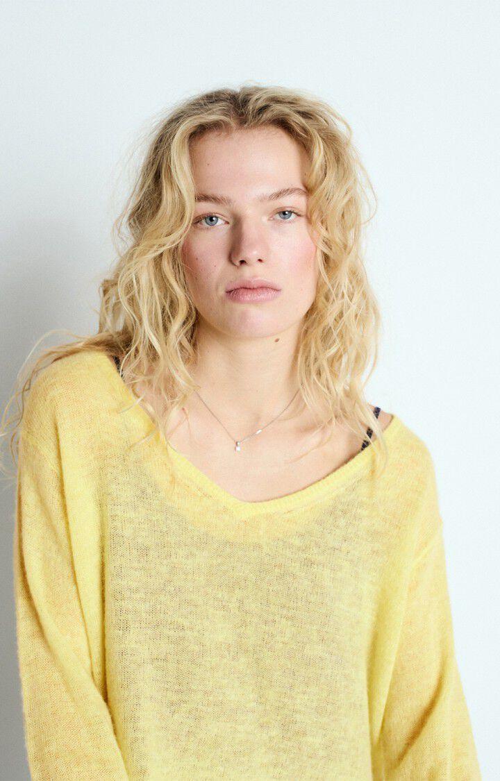 American Vintage Pull Femme Dumy - COQUILLE CHINE 52 Manches Longues Jaune - E25