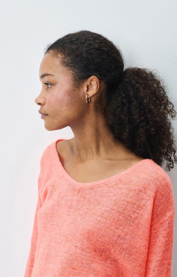 American Vintage Pull Femme Dumy - CORAIL FLUO 52 Manches Longues Rose - E25