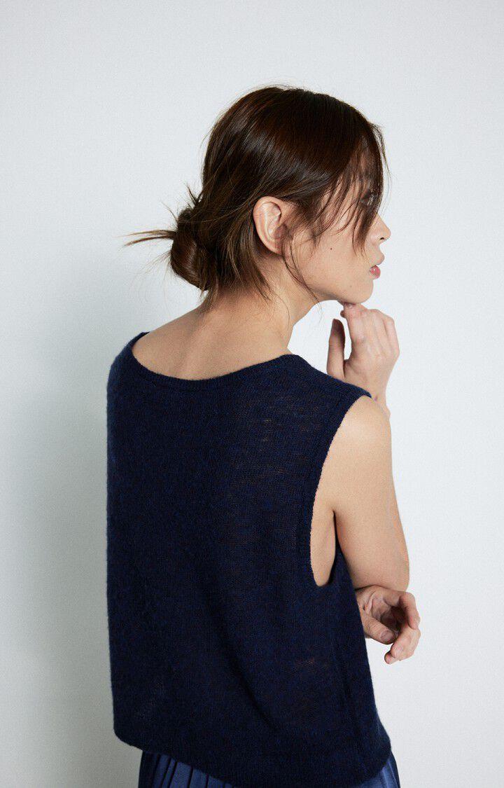 American Vintage Pull Femme Dumy - NAVY CHINE 0 Sans Manches Bleu - E25