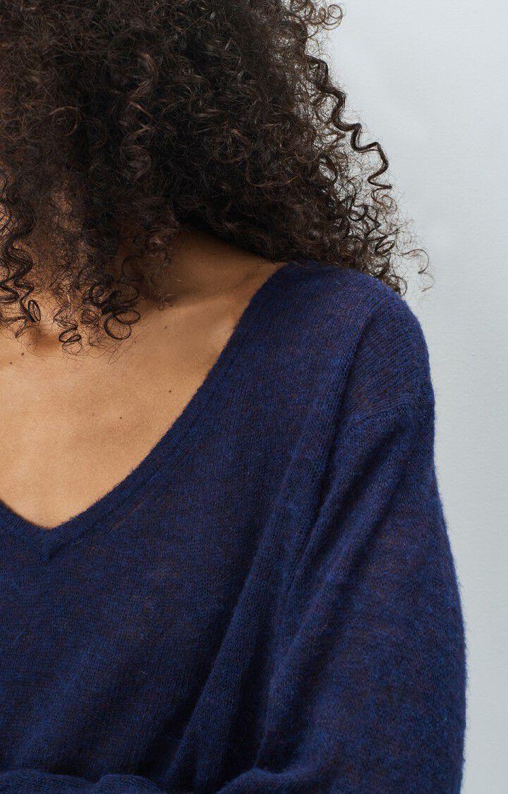 American Vintage Pull Femme Dumy - NAVY CHINE 52 Manches Longues Bleu - E25