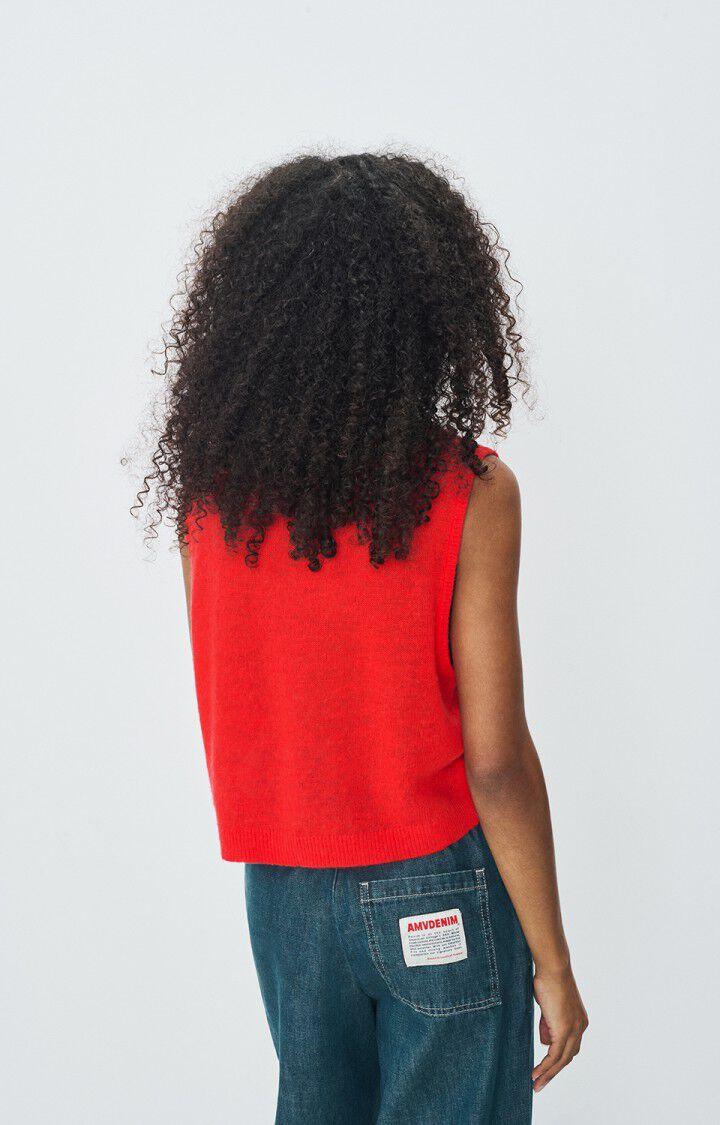 American Vintage Pull Femme Dumy - PASSION 0 Sans Manches Rouge - E25