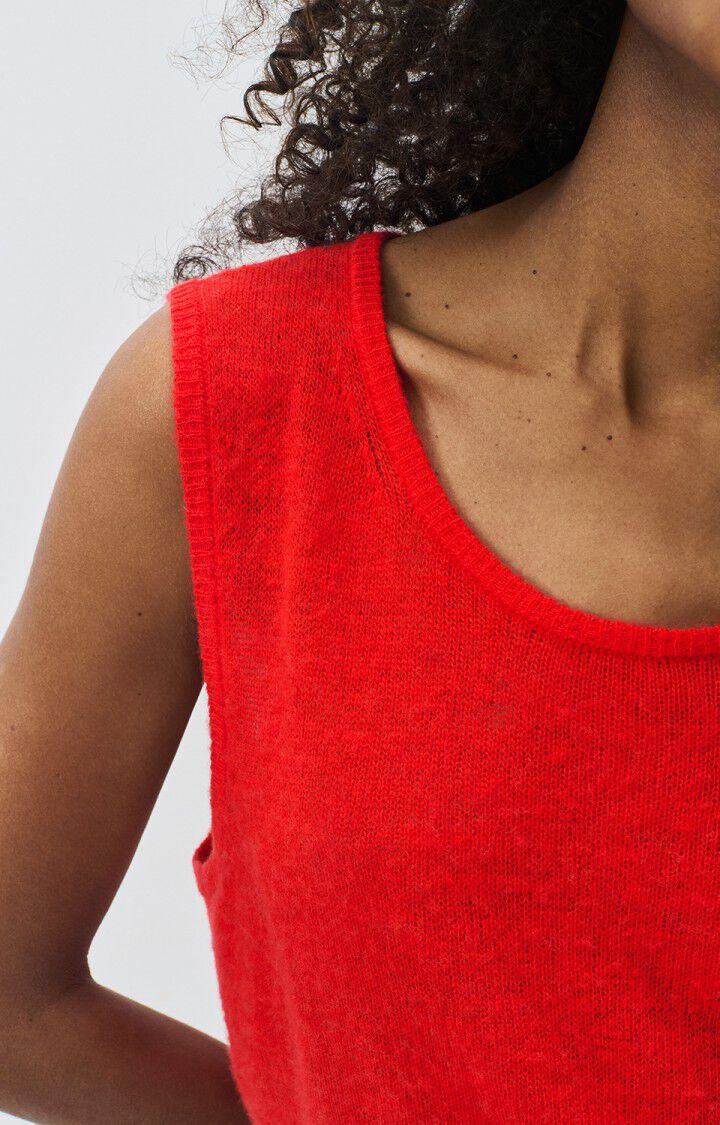 American Vintage Pull Femme Dumy - PASSION 0 Sans Manches Rouge - E25