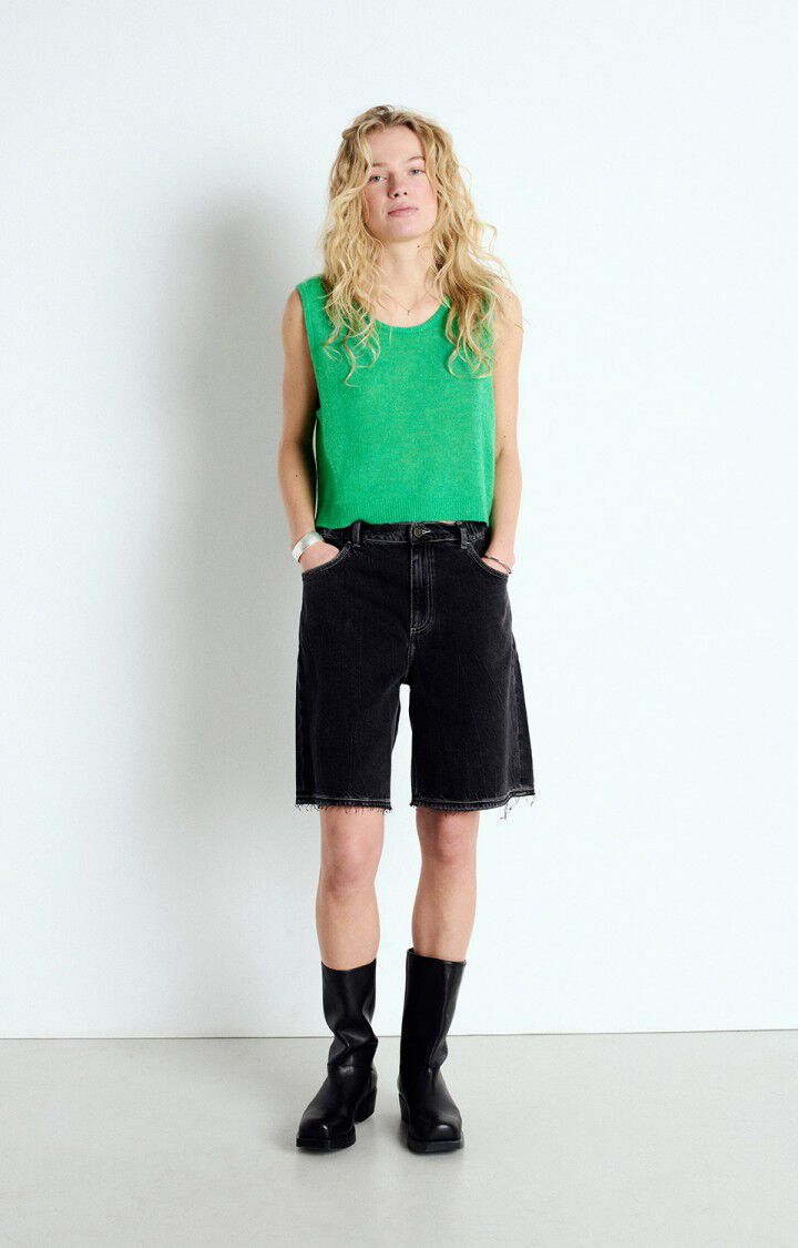 American Vintage Pull Femme Dumy - VERDOYANT CHINE 0 Sans Manches Vert - E25