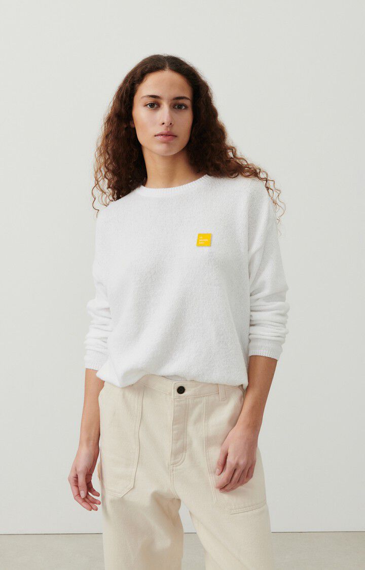 american vintage Pull femme Dylbay - BLANC 47 Manches longues Blanc - E24
