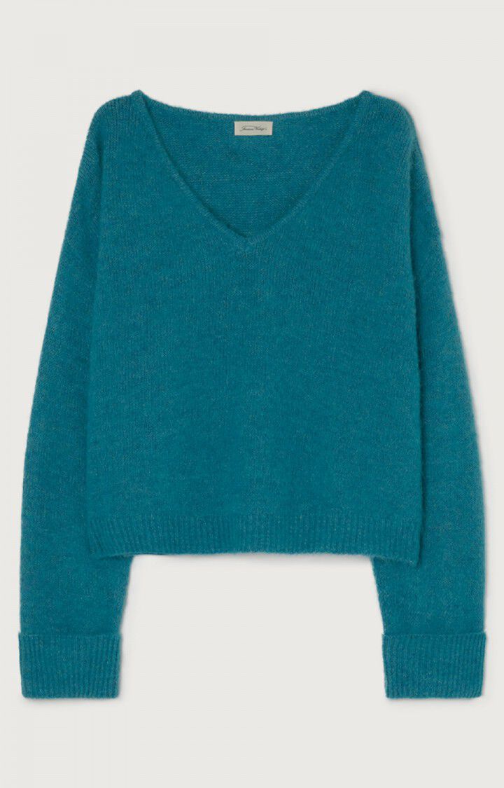 american vintage Pull femme East - ANTARCTIQUE CHINE Bleu - E22B