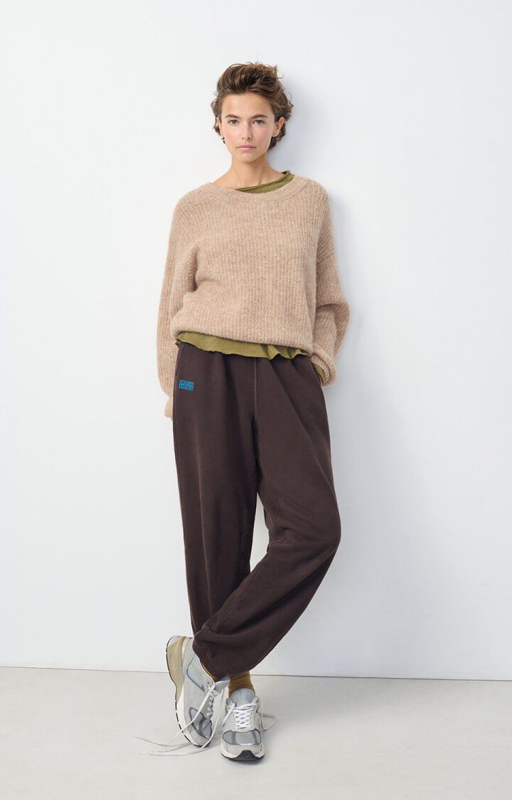 American Vintage Pull Femme East - BEIGE CHINE 48 Manches Longues Beige - E25