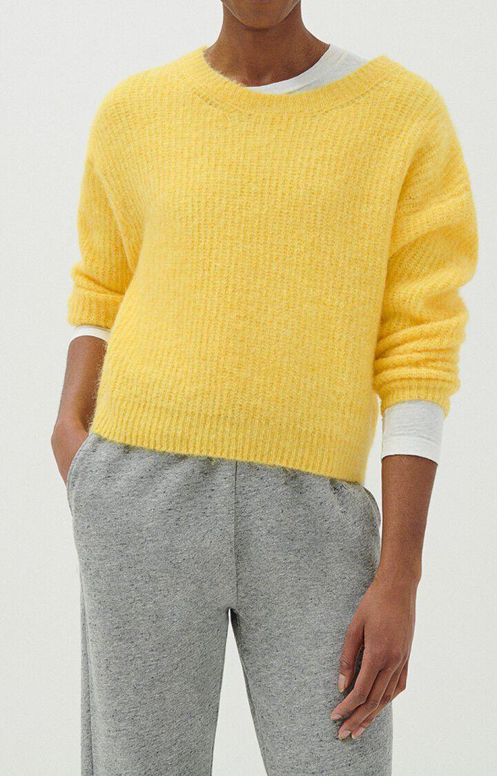 american vintage Pull femme East - BERGAMOTE CHINE Jaune - E21