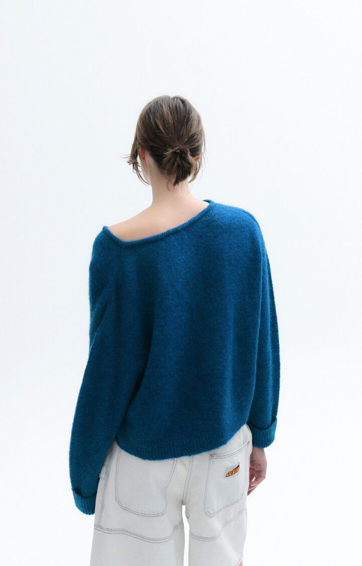 American Vintage Pull Femme East - BOURRASQUE CHINE 46 Manches Longues Bleu - E23