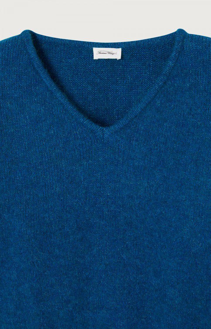 American Vintage Pull Femme East - BOURRASQUE CHINE 46 Manches Longues Bleu - E23B