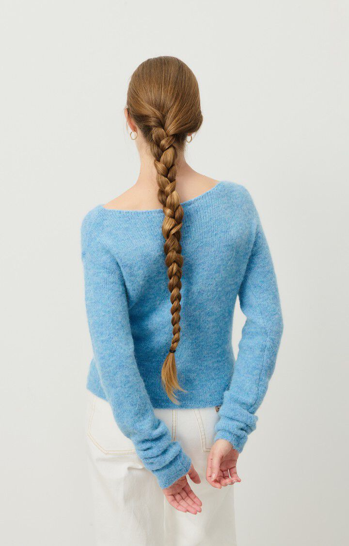 American Vintage Pull Femme East - CIEL CHINE 58 Manches Longues Bleu - H24