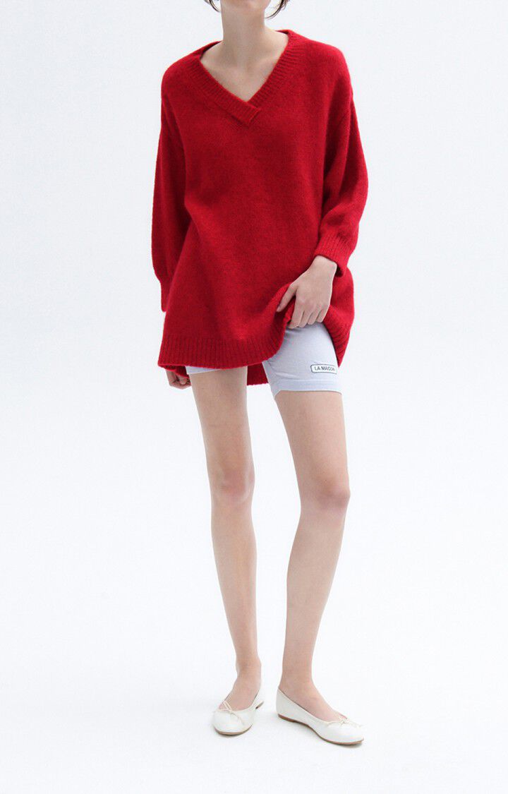 american vintage Pull femme East - COCCINELLE CHINE 39 Manches longues Rouge - E23