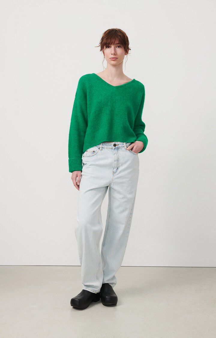 American Vintage Pull Femme East - CORIANDRE CHINE 46 Manches Longues Vert - E23
