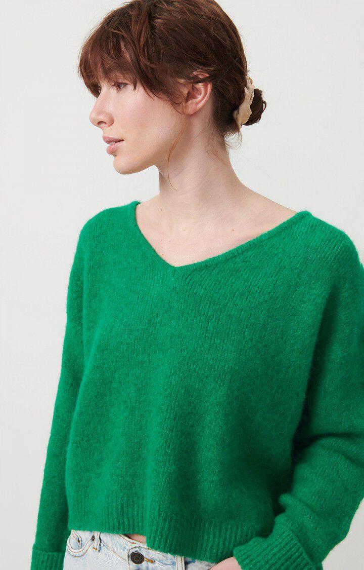 american vintage Pull femme East - CORIANDRE CHINE 46 Manches longues Vert - E23
