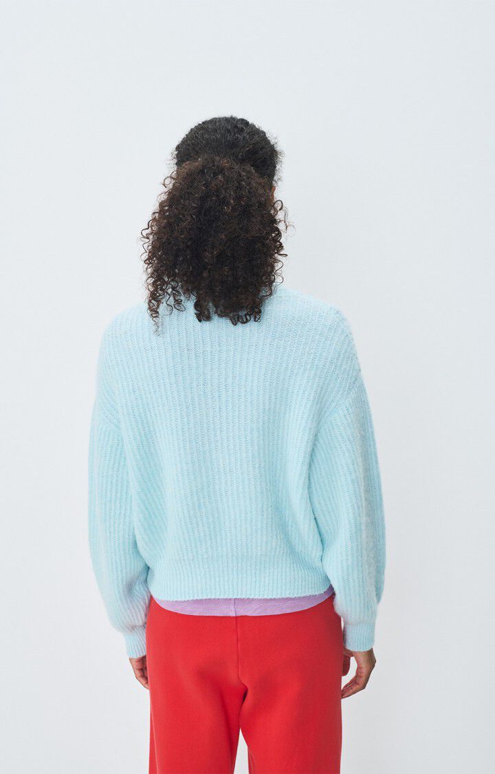 American Vintage Pull Femme East - CRYSTAL CHINE 48 Manches Longues Bleu - E25