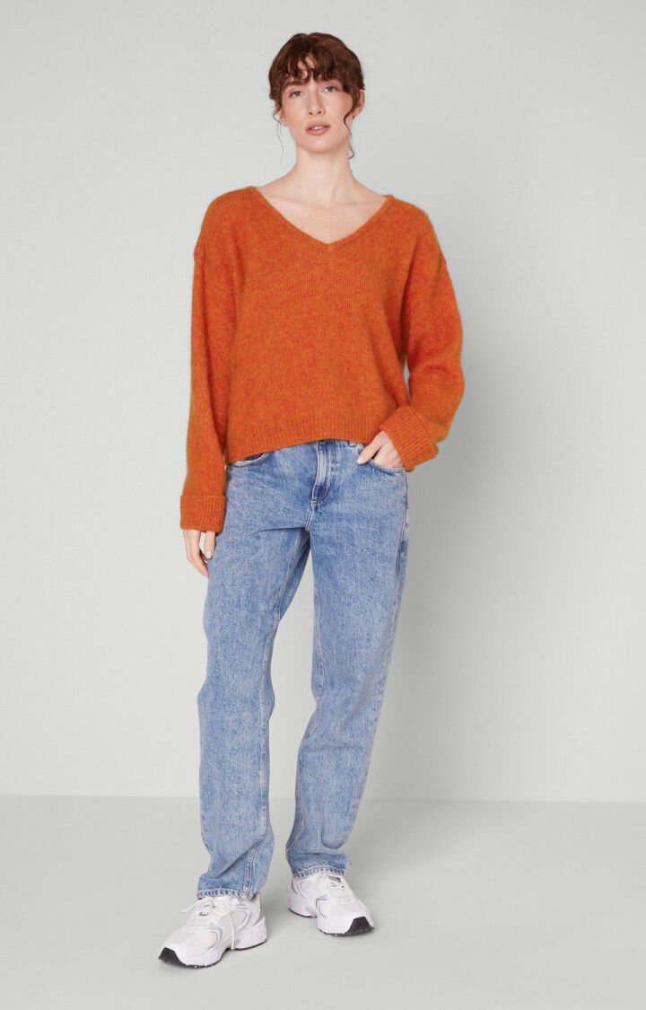 American Vintage Pull Femme East - FEU CHINE 46 Manches Longues Orange - H22