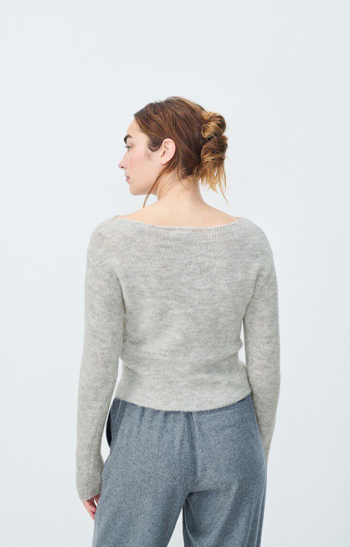 American Vintage Pull Femme East - GRIS CHINE 58 Manches Longues Gris - H24