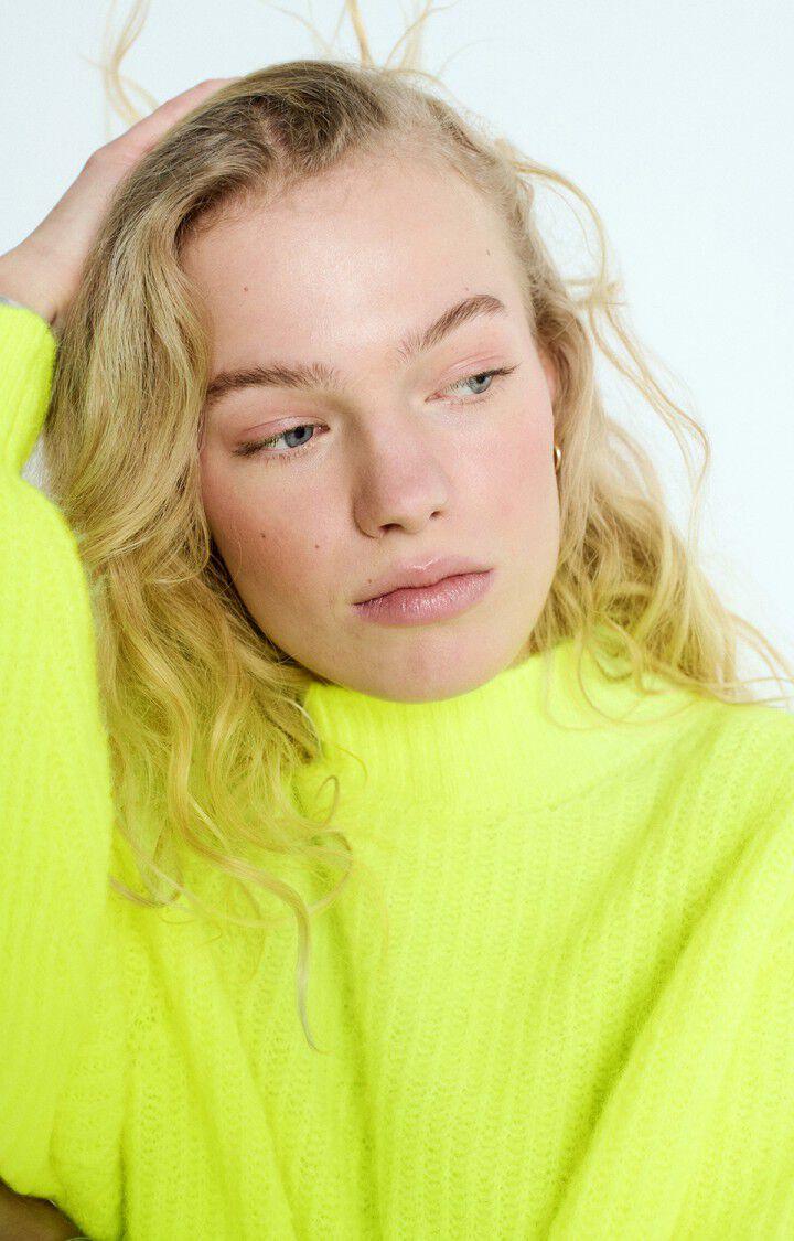 American Vintage Pull Femme East - JAUNE FLUO 48 Manches Longues Jaune - E25