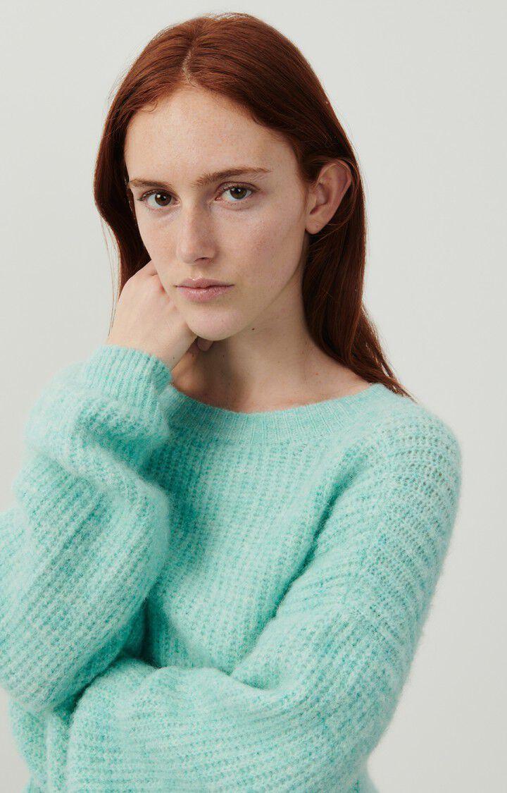 American Vintage Pull Femme East - LAGON CHINE 48 Manches Longues Bleu - E24