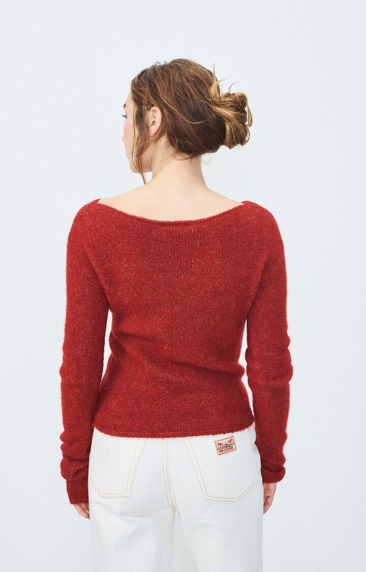 American Vintage Pull Femme East - LIE DE VIN CHINE 58 Manches Longues Rouge - H24