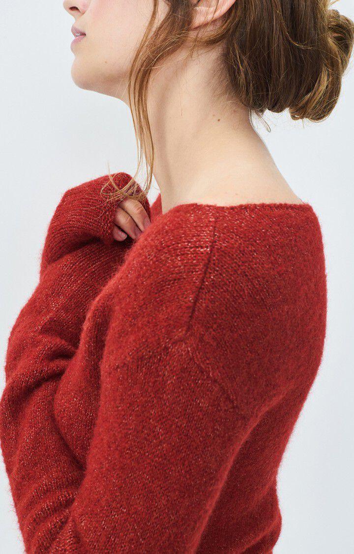 American Vintage Pull Femme East - LIE DE VIN CHINE 58 Manches Longues Rouge - H24