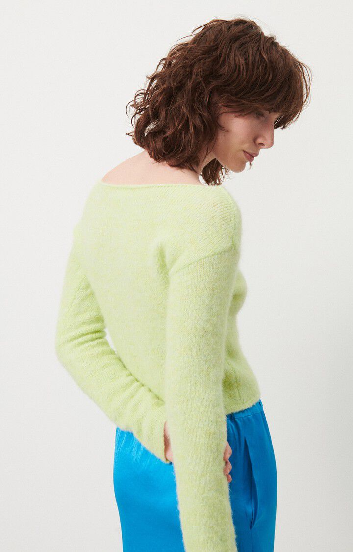 American Vintage Pull Femme East - LIME CHINE 58 Manches Longues Vert - E24