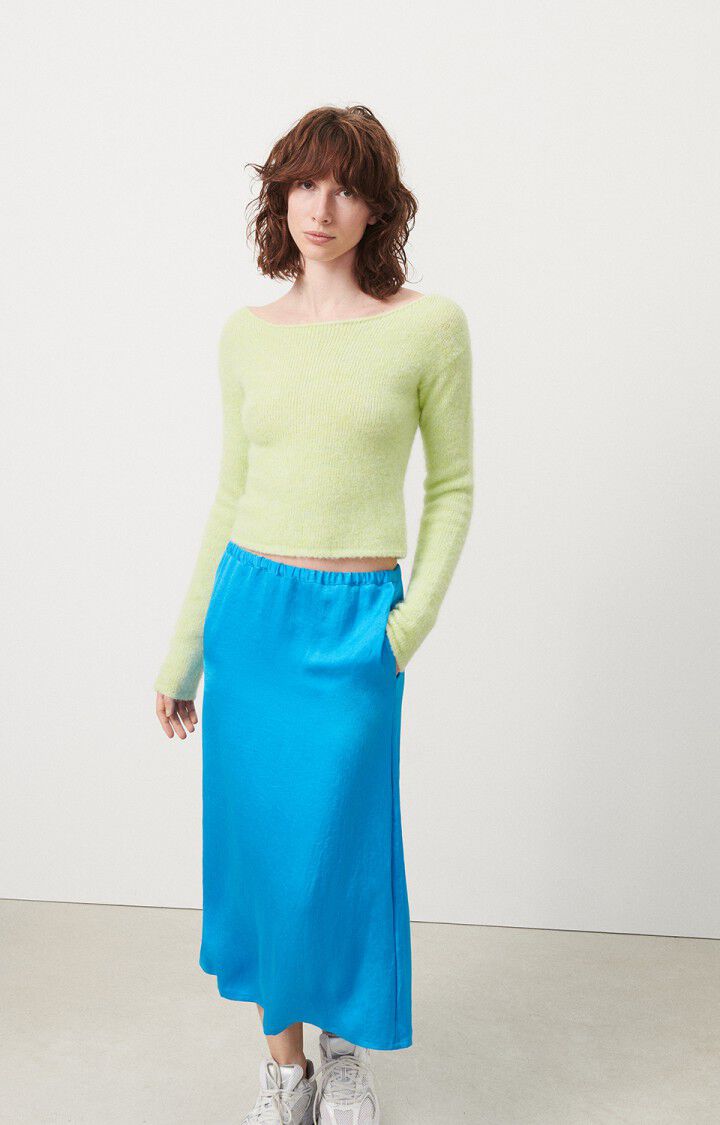 American Vintage Pull Femme East - LIME CHINE 58 Manches Longues Vert - E24