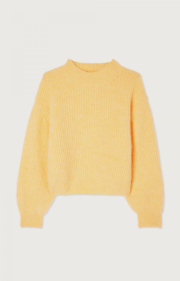 american vintage Pull femme East - LIMONADE CHINE 48 Manches longues Jaune - H23B