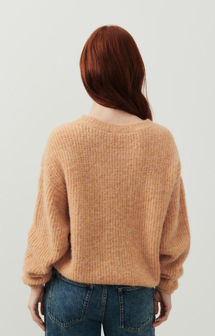 American Vintage Pull Femme East - MACADAMIA CHINE 48 Manches Longues Marron - E24