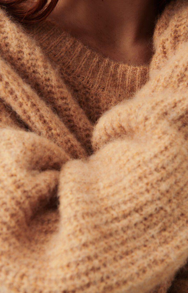 American Vintage Pull Femme East - MACADAMIA CHINE 48 Manches Longues Marron - E24