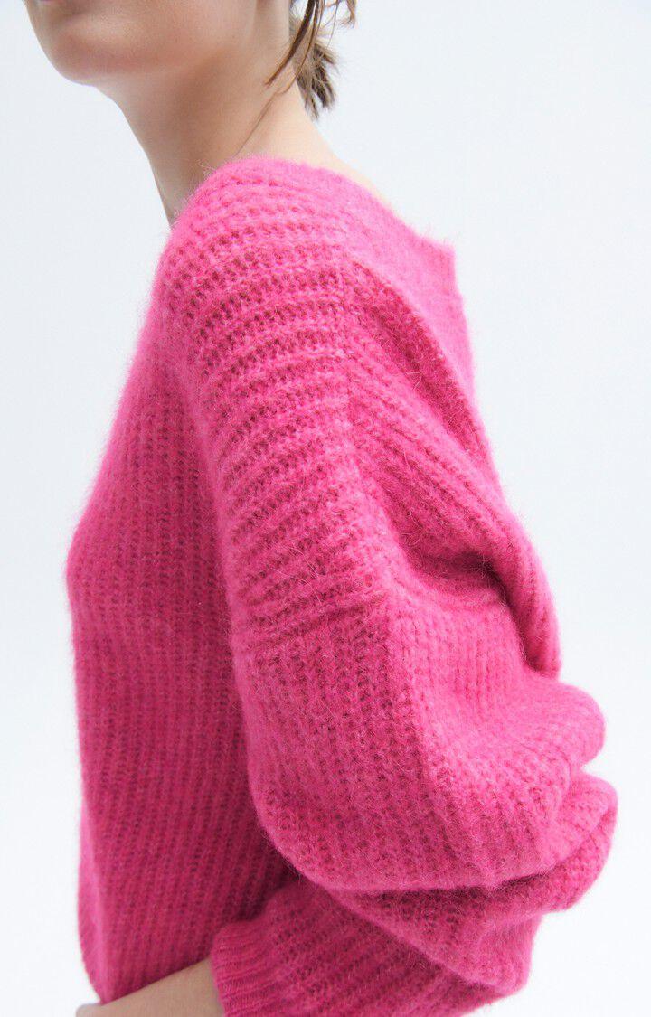 American Vintage Pull Femme East - MAGENTA CHINE 48 Manches Longues Rose - E23