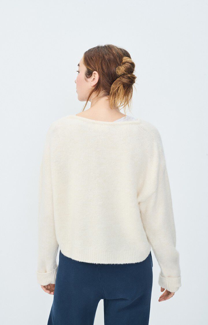 American Vintage Pull Femme East - NACRE CHINE 45 Manches Longues Beige - E25
