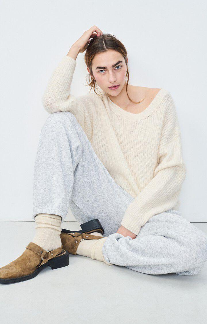 American Vintage Pull Femme East - NACRE CHINE 48 Manches Longues Beige - E25