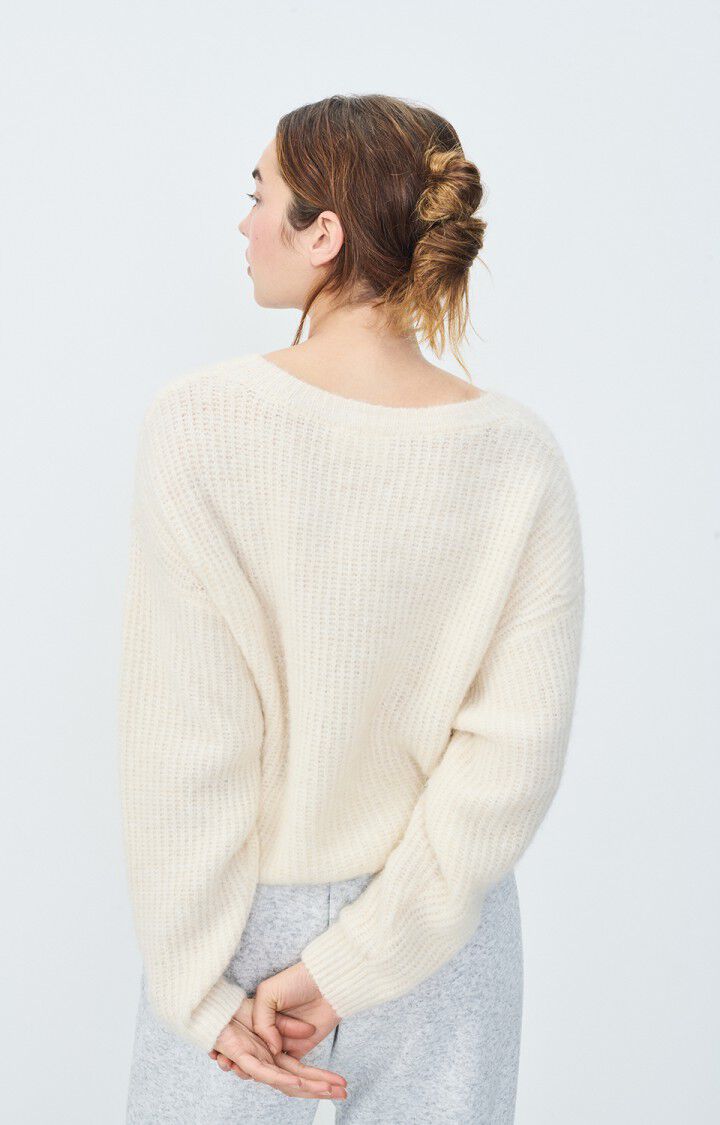 American Vintage Pull Femme East - NACRE CHINE 48 Manches Longues Beige - E25