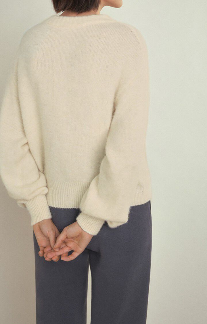American Vintage Pull Femme East - NACRE CHINE 52 Manches Longues Blanc - H22