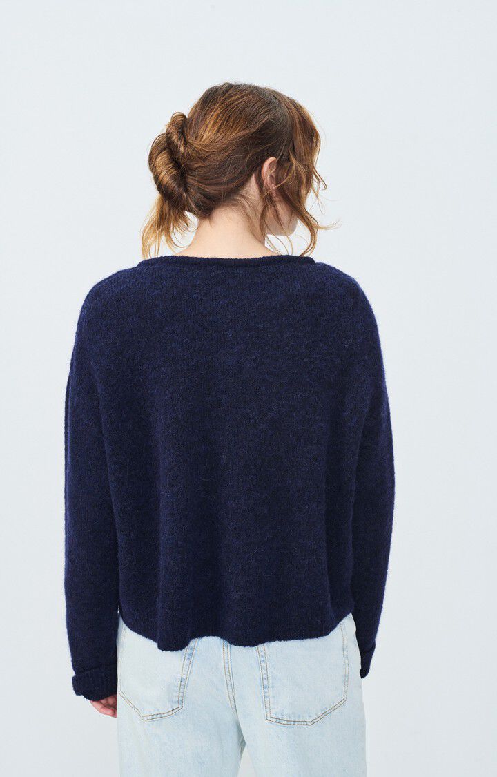 American Vintage Pull Femme East - NAVY CHINE 45 Manches Longues Bleu - E25