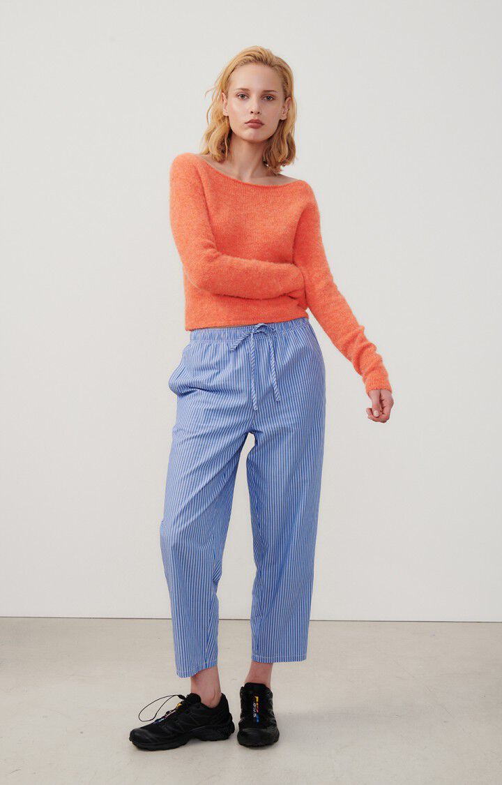 American Vintage Pull Femme East - ORANGEADE CHINE 58 Manches Longues Orange - E24