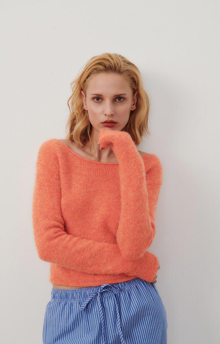 american vintage Pull femme East - ORANGEADE CHINE 58 Manches longues Orange - E24