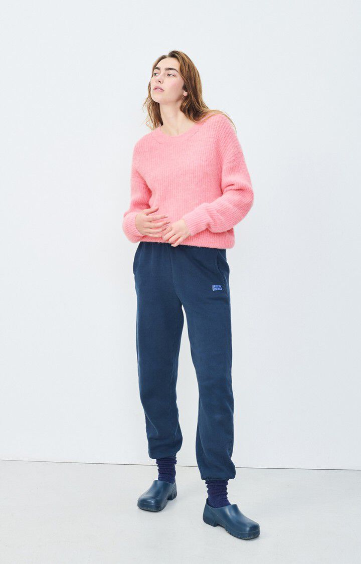 American Vintage Pull Femme East - ORCHIDEE CHINE 48 Manches Longues Rose - E25