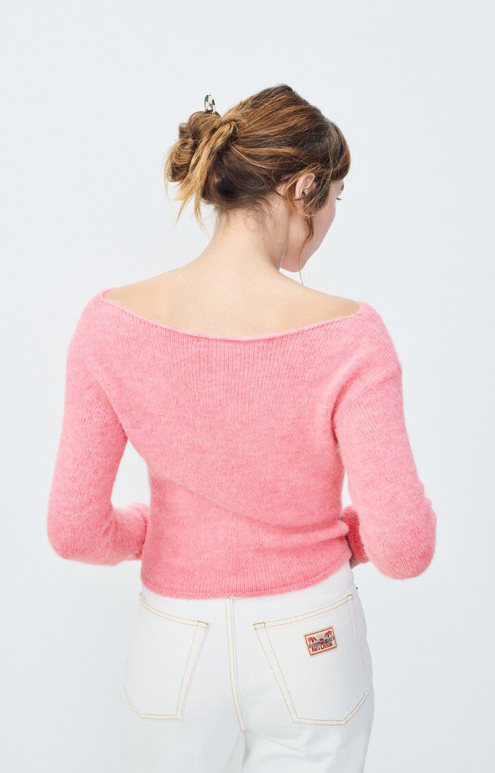 American Vintage Pull Femme East - ORCHIDEE CHINE 58 Manches Longues Rose - H24