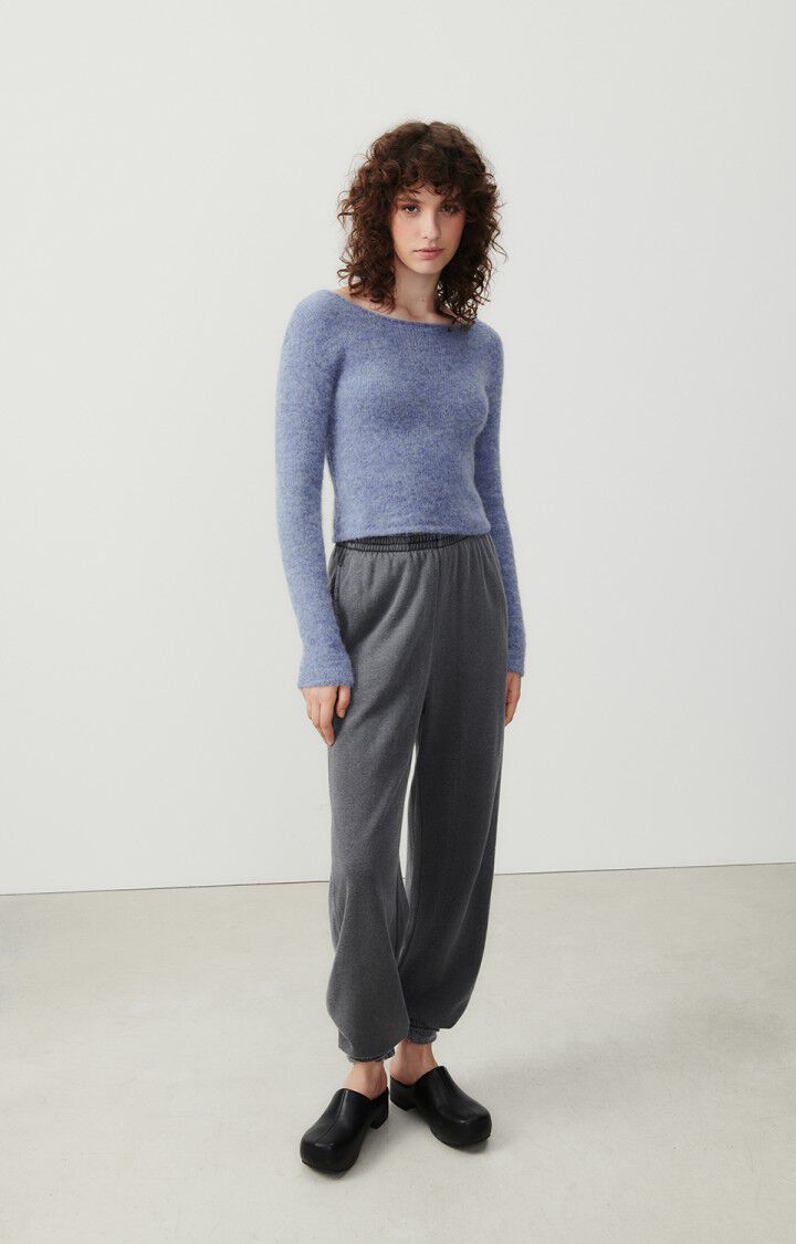 American Vintage Pull Femme East - OURAGAN CHINE 58 Manches Longues Bleu - E24