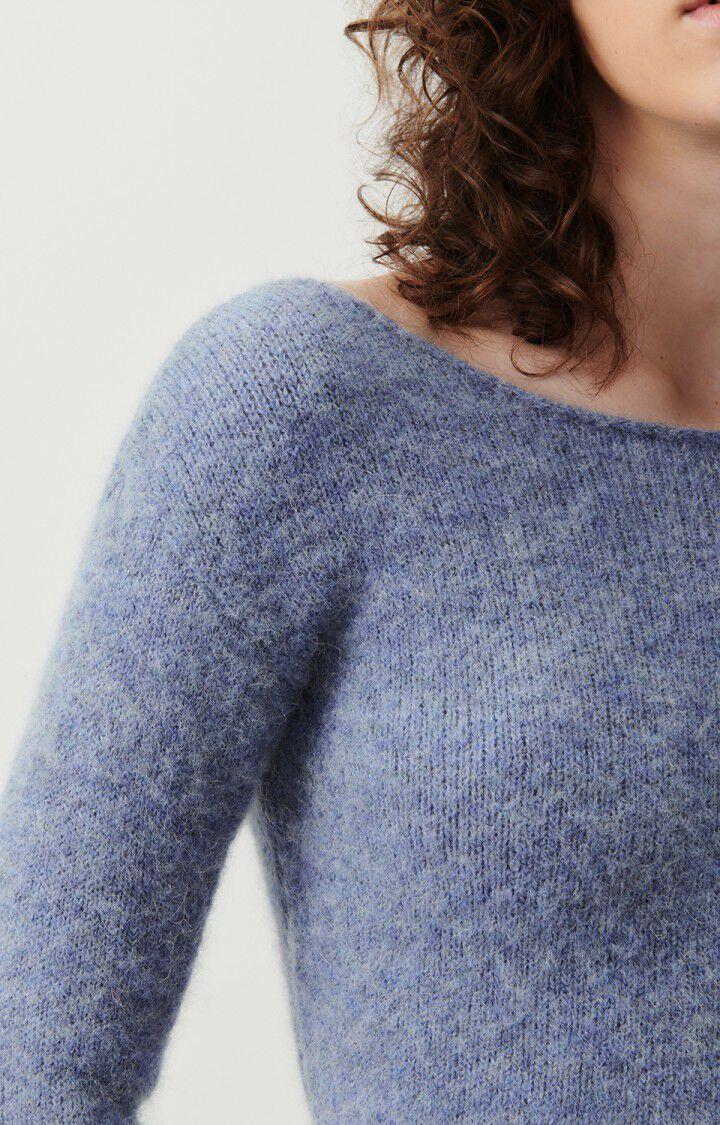 American Vintage Pull Femme East - OURAGAN CHINE 58 Manches Longues Bleu - E24